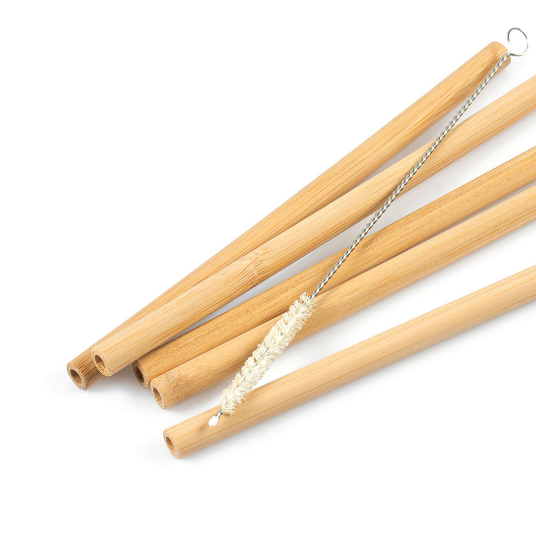 Reusable Bamboo Straws – 10 Pack & Natural Sisal Cleaner